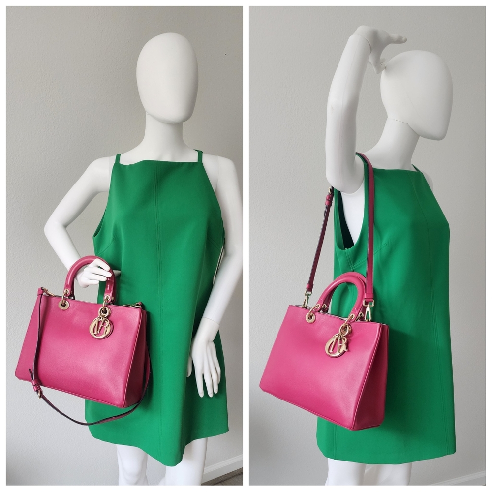 Auth Dior Dorissima Calfskin Leather Tote Bag - Picture 3 of 10